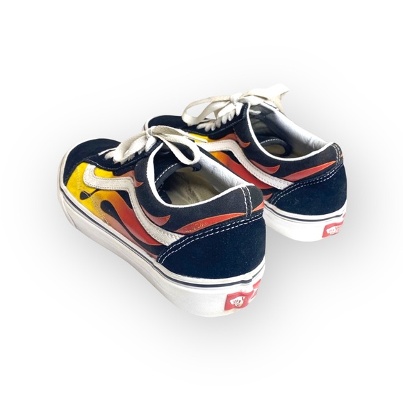 Vans™ ® ✌︎︎ Flame Old Skool Sneakers ✌︎︎ Black Skate Shoe Skateboard Sneaker ✌︎︎ - Picture 5 of 16